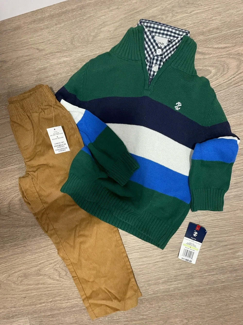 Izod Green and Navy 3-Piece Set Boys Size 4T NWT